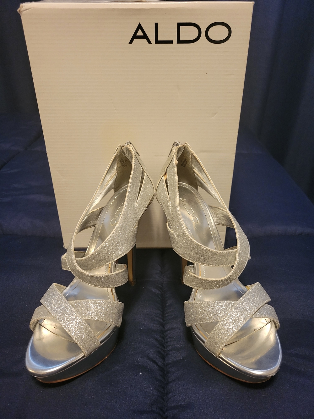 ALDO Silver Strappy High Heel Sandals